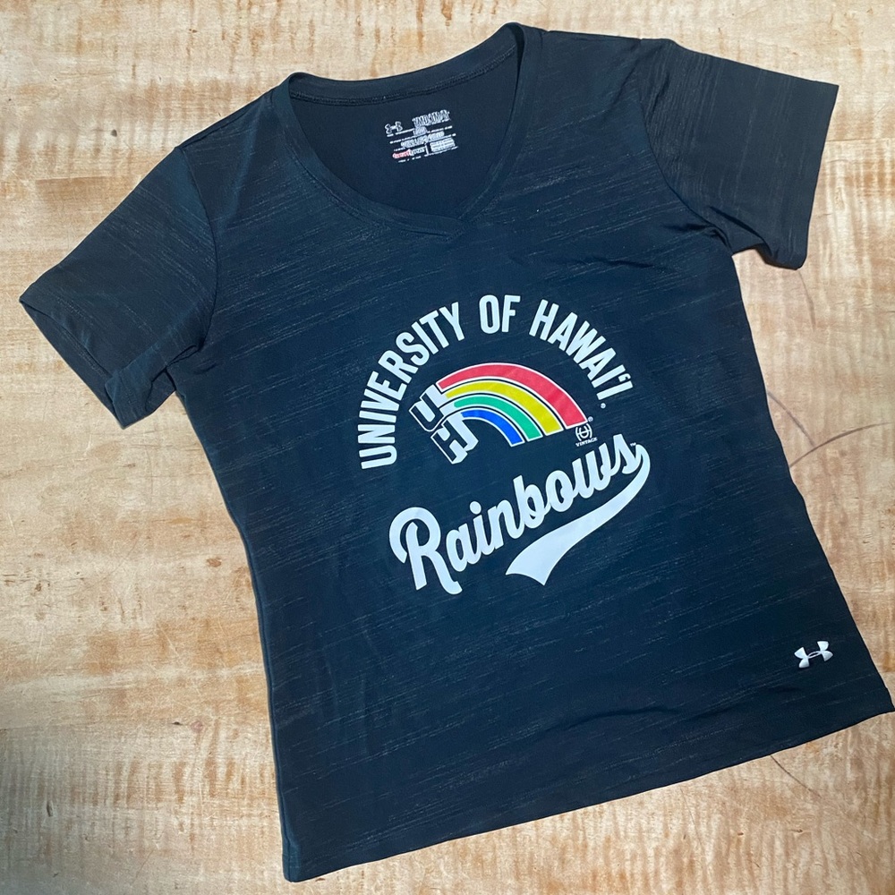 Under Armour heat gear size youth medium University of Hawaii Rainbows shirt